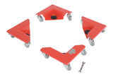 Vestil Steel Corner Mover Dolly - 4 Pack 300 lb - Red