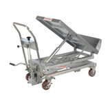 Vestil Partially Stainless Steel Lift and Tilt Carts with Sequence Select - 22 In. x 33-1/2 In. 1000 lb - Blue