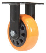 Vestil Polyurethane Rigid Caster - 5 In. Diameter x 2 In. Width 726 lb - Orange/Black