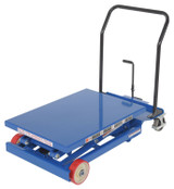 Vestil Steel Premium Double Scissor Cart with Foot Release - 23-1/4 In. x 33 In. 600 lb - Blue