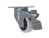 Vestil Polypropylene Swivel With Total Brake Caster - 3 In. Diameter x 1 In. Width 176 lb Light - Gray/Black