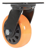 Vestil Polyurethane Swivel Caster - 5 In. Diameter x 2 In. Width 726 lb - Orange/Black