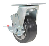 Vestil Rubber Swivel With Brake Caster - 5 In. Diameter x 2 In. Width 661 lb Dark - Black/Gold