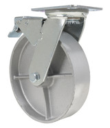 Vestil Cast Iron/Steel Swivel With Total Brake Caster - 8 In. Diameter x 2 In. Width 1760 lb - Silver