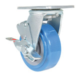 Vestil Polyurethane Swivel With Brake Caster - 5 In. Diameter x 2 In. Width 771 lb Light - Blue/Gray