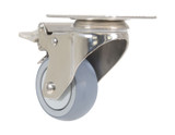 Vestil Thermoplastic Rubber Swivel With Total Brake Caster - 3 In. Diameter x 1 In. Width 225 lb - Gray
