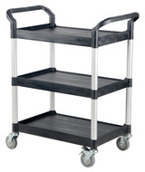 Vestil Steel Commercial Cart 3 Shelves and No Panels - 43 In. x 20 In. 550 lb - Black