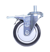 Vestil Polyurethane/Polyolefin Swivel Caster with Lock - 4 Inch Diameter x 1-1/4 Inch Width 350 lb - Black/Gray