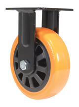 Vestil Polyurethane Rigid Caster - 6 In. Diameter x 2 In. Width 836 lb - Orange/Black