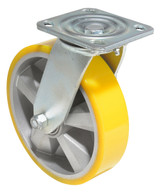 Vestil Polyurethane Swivel Caster - 8 In. Diameter x 2 In. Width 1212 lb - Yellow/Gray
