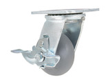 Vestil Thermoplastic Swivel With Brake Rigid Caster - 4 In. Diameter x 2 In. Width 485 lb Light - Gray