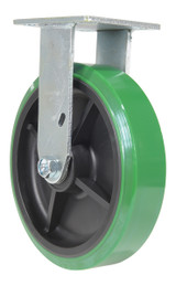 Vestil Polyurethane Rigid Caster - 8 In. Diameter x 2 In. Width 1000 lb - Green/Black