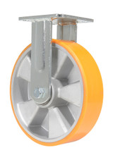 Vestil Polyurethane Rigid Caster - 8 In. Diameter x 2 In. Width 1543 lb - Orange/Silver