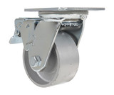 Vestil Cast Iron/Steel Swivel With Total Brake Caster - 4 In. Diameter x 2 In. Width 1100 lb - Silver