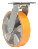Vestil Polyurethane Swivel Caster - 8 In. Diameter x 2 In. Width 1543 lb - Orange/Silver