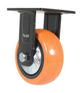 Vestil Polyurethane Rigid Caster - 5 In. Diameter x 2 In. Width 639 lb - Orange/Silver