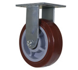 Vestil Polyurethane Rigid Caster - 6 In. Diameter x 2 In. Width 720 lb - Maroon/Gray