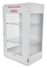 Vestil Steel Propane Exchange Cylinder Storage Cabinets with Mesh Door - 18 Cylinder - White