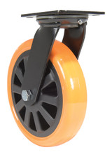 Vestil Polyurethane Swivel Caster - 8 In. Diameter x 2 In. Width 902 lb - Orange/Black