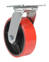 Vestil Polyurethane Swivel Caster - 6 In. Diameter x 2 In. Width 1232 lb - Red/Black