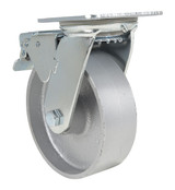 Vestil Cast Iron/Steel Swivel With Total Brake Caster - 6 In. Diameter x 2 In. Width 1540 lb - Silver