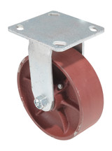 Vestil Cast Iron/Steel Rigid Caster - 6 In. Diameter x 2 In. Width 2000 lb - Maroon