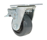 Vestil Rubber Swivel With Total Brake Caster - 4 In. Diameter x 2 In. Width 551 lb Dark - Gray/Gold