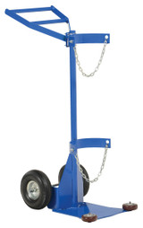 Vestil Steel Portable Deluxe Cylinder Lifter with Pneumatic Wheels - 27-1/16 In. x 19 In. x 51-3/8 In. 500 lb - Blue