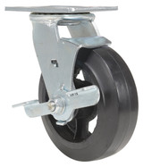 Vestil Rubber Swivel With Brake Caster - 6 In. Diameter 2 In. Width 550 lb - Black