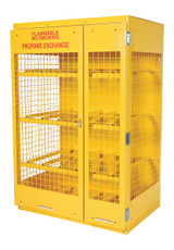 Vestil Steel Horizontal Cylinder Cabinet - 32 In. x 45 In. x 68-1/4 In. 12 Cylinder - Yellow