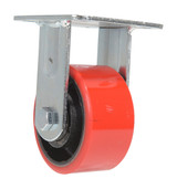 Vestil Polyurethane Rigid Caster - 4 In. Diameter x 2 In. Width 792 lb - Red/Black