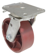 Vestil Cast Iron/Steel Swivel Caster With - 4 Position Lock 8 In. Diameter x 3 In. Width 6,000 lb - Red