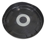 Vestil Low-Density Polyethylene Drum Recycling Lid with Flaps Closed - 55 Gallon - Black