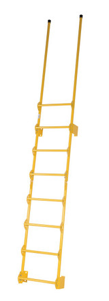 Vestil Steel Walk Through Dock Ladder - 8 Step 300 lb - Yellow