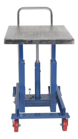 Vestil Steel Ergonomic Manual Die Table - 24 In. x 30 In. Chrome Platform 1,100 lb - Blue