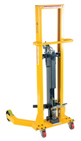 Vestil Steel Portable Drum Jack Accepts - 55 Gallon Steel and Fiber Drums 500 lb - Yellow
