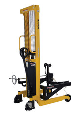 Vestil Steel Manual Drum Lifter/Rotator/Transporter - 52 In. x 33 In. x 85-7/16 In. 550 lb - Yellow/Black