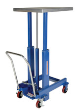 Vestil Steel Ergonomic Manual Die Table - 24 In. x 30 In. Chrome Platform 1,100 lb - Blue
