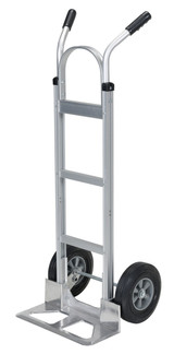 Vestil Aluminum Dual Handle Hand Truck with Hard Rubber Wheels - 19 In. x 19-1/2 In. x 51-1/4 In. 500 lb - Silver