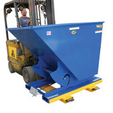Vestil Steel Sideways Tilt Fork Attachment For D Style Hoppers - Yellow