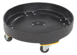Vestil Polyethylene Heavy Duty Drum Dolly - 55 Gallon 24-1/4 in. x 24-1/4 In. x 8-1/2 In. 600 lb - Black