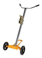 Vestil Steel Deluxe Tilt Back Drum Truck with Mold On Rubber Wheels - 1000 lb Gray / - Yellow