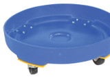 Vestil Polyethylene Heavy Duty Drum Dolly - 55 Gallon 24-1/4 in. x 24-1/4 In. x 8-1/2 In. 600 lb Blue / - Yellow