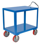 Vestil Steel - 24 In. x 36 In. Platform Ergo Handle Cart with Poly Casters 3600 lb - Blue