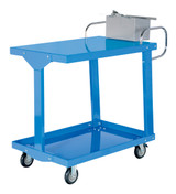 Vestil Steel Easy Access Stock Truck with Work Table - 24 In. x 36 In. Deck 1200 lb - Blue