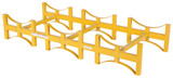 Vestil Steel Stackable Drum Rack - 3 Drum 55 Gallon 2400 lb - Yellow