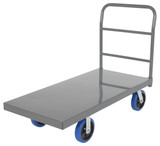 Vestil Steel Smooth Deck Platform Truck with - 8 In. x 2 In. Elastic Rubber Casters 45 In. x 45 In. x 39 In. 2500 lb Gray / - Blue