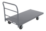 Vestil Steel Smooth Deck Platform Truck - 27 In. x 54 In. 2000 lb - Silver/Black