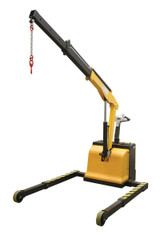 Vestil Steel Adjustable Electric Powered Floor Crane - 2500 lb Retracted - Yellow