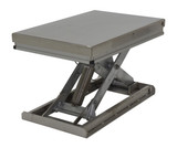 Vestil Partially Stainless Steel Work Station Electric Hydraulic Scissor Table - 24 In. x 36 In. 1500 lb - Yellow